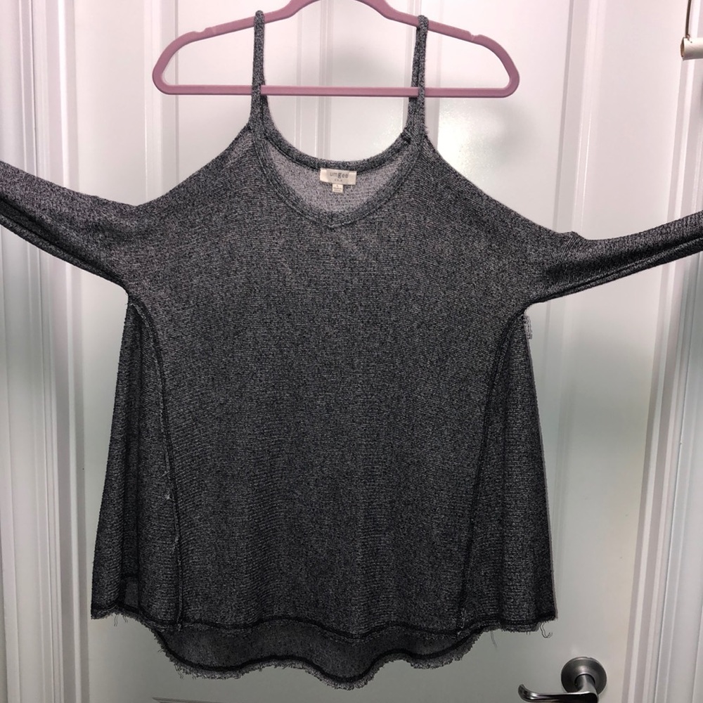 Umgee cold shoulder swing tunic sweater